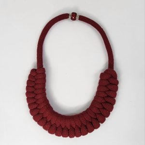 Macrame Necklace - Burgundy