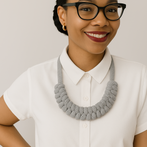 Macrame Necklace - Gray