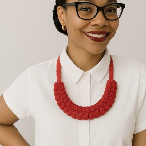 Macrame Necklace - Red